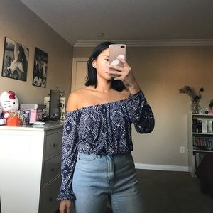 Off the shoulder cropped top